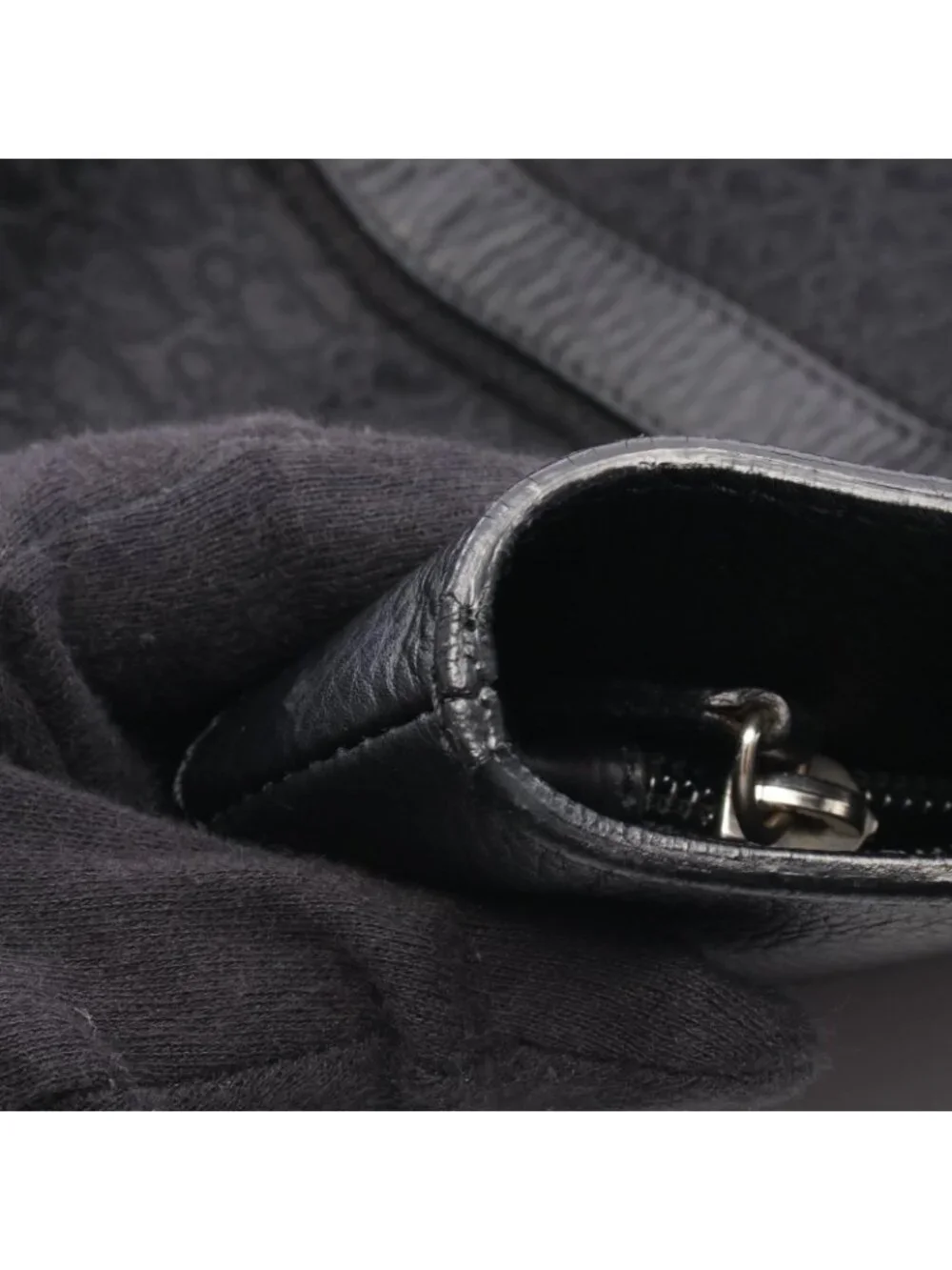 Dior Tote Street Chic Trotter Black Canvas Leather